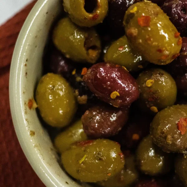 Spicy Marinated Mixed Olives