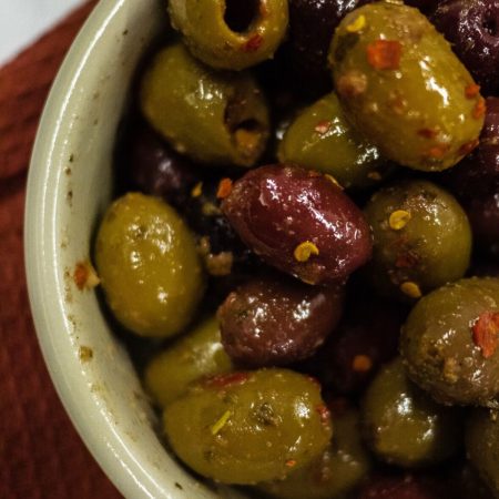 Spicy Marinated Mixed Olives