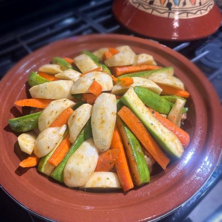 Chicken tagine with mixed vegetables — Moroccan cooking class